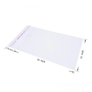 100 Count 12x16 Clear Cellophane Plastic Bags, Resealable SelfSealing